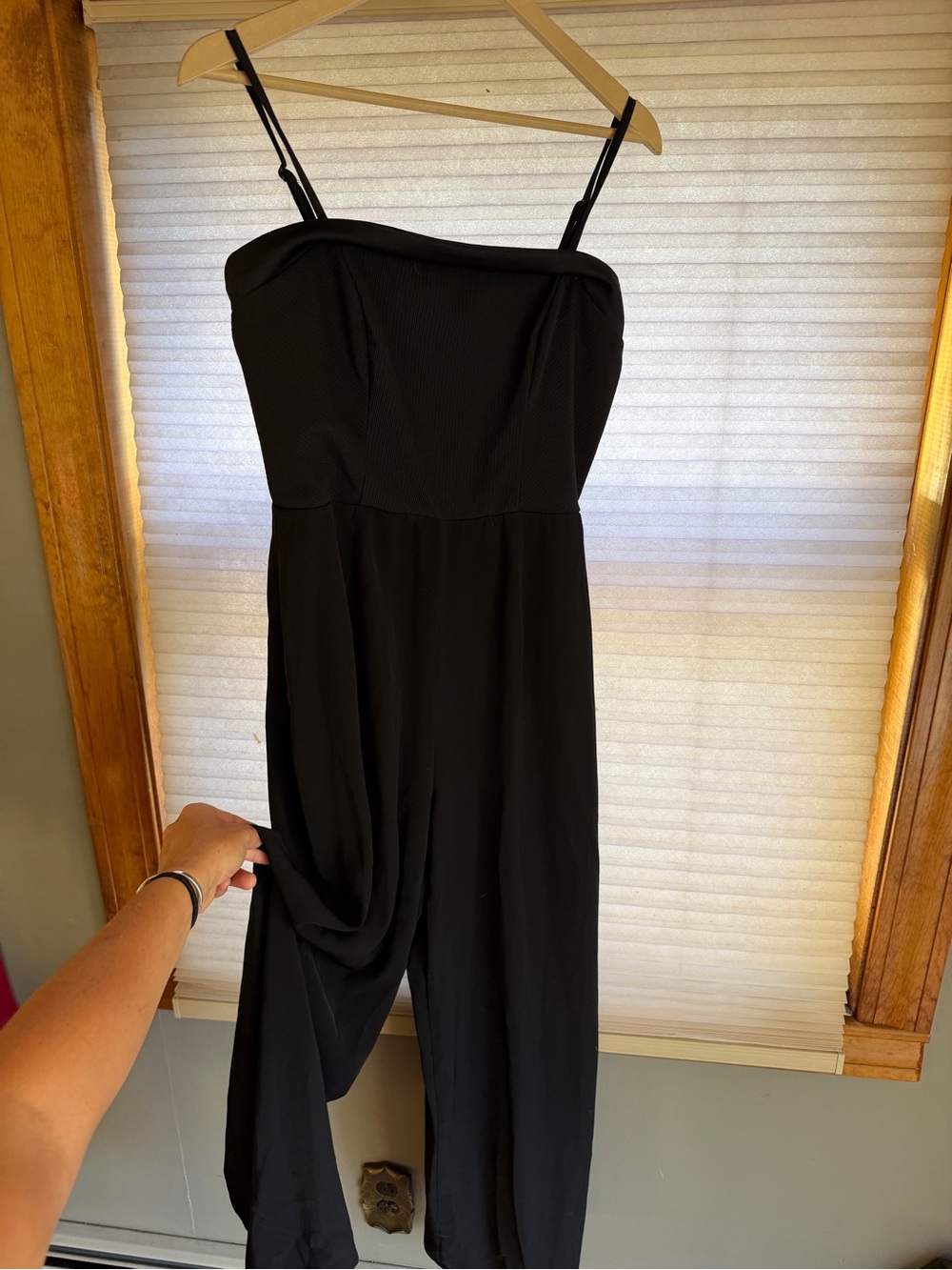 Francesca's Collections Black Strapless Jumpsuit M 0173